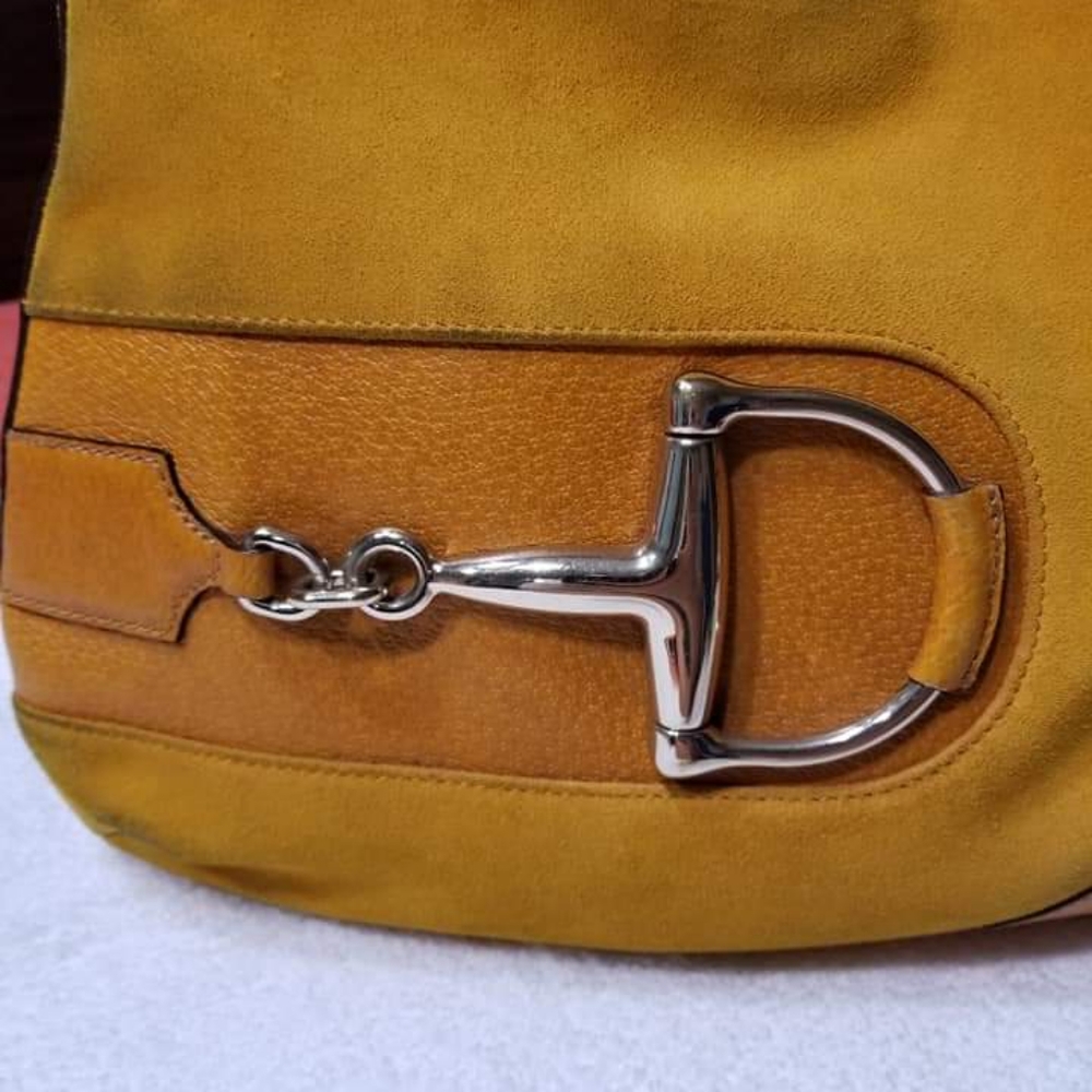 Gucci Mustard Suede and Leather Hasler Horsebit Sh - Picture 5 of 16